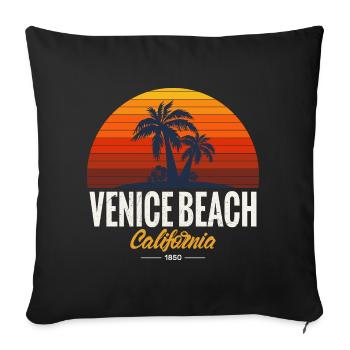 Venice Beach Summer California Palm Island Sunset - Sofa pillowcase 17,3'' x 17,3'' (45 x 45 cm) - black - Front