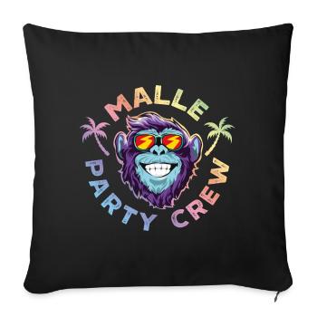 Malle party crew affe bunt - Sofakissenbezug 45 x 45 cm - Schwarz - Vorne