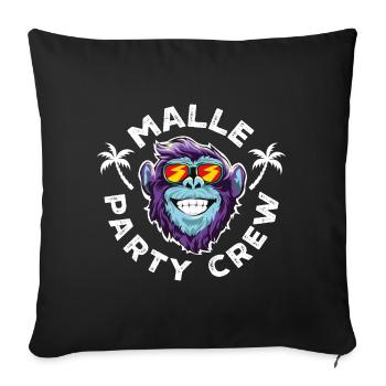 Malle party crew affe - Sofakissenbezug 45 x 45 cm - Schwarz - Vorne