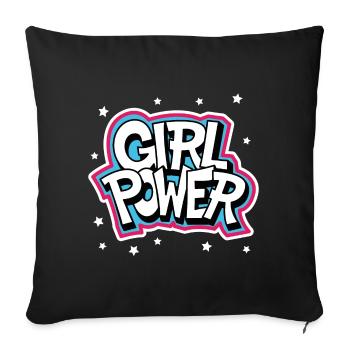 Girl power - Housse de coussin décorative 45 x 45 cm - noir - Devant