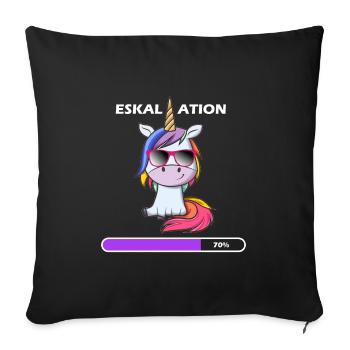 UNICORN ESCALATION - Sofa pillowcase 17,3'' x 17,3'' (45 x 45 cm) - black - Front
