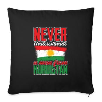 Ne sous-estimez jamais un homme du Kurdistan - Housse de coussin décorative 45 x 45 cm - noir - Devant