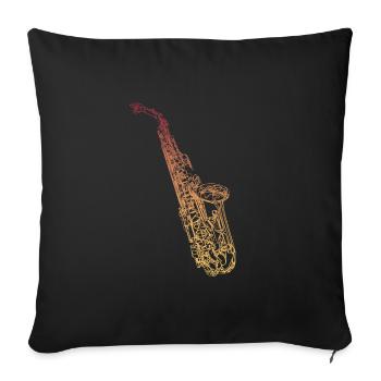 Tenorsaxophon - Sofakissenbezug 45 x 45 cm - Schwarz - Vorne