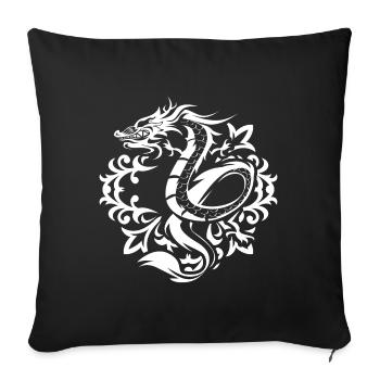 Dragon ornaments - Sofa pillowcase 17,3'' x 17,3'' (45 x 45 cm) - black - Front