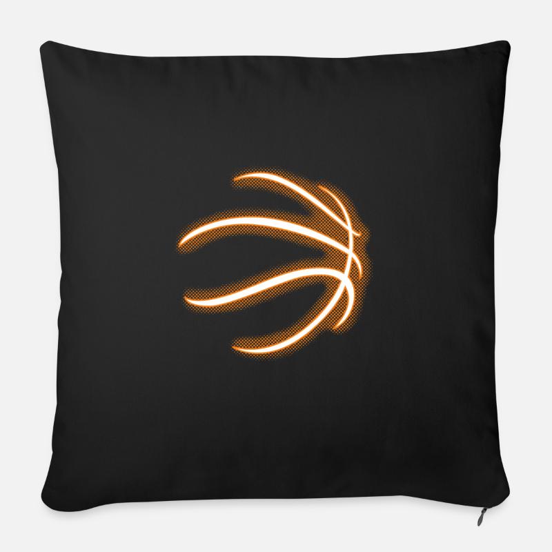 Basketball - Housse de coussin décorative 45 x 45 cm - noir