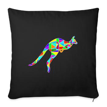Kangaroo baby polygon - Sofa pillowcase 17,3'' x 17,3'' (45 x 45 cm) - black - Front