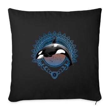 Orca Killerwal - Sofakissenbezug 45 x 45 cm - Schwarz - Vorne