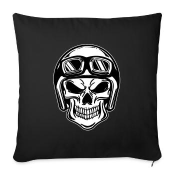 Motorradfahrer Totenkopf Helm Motorräder Biker - Sofakissenbezug 45 x 45 cm - Schwarz - Vorne