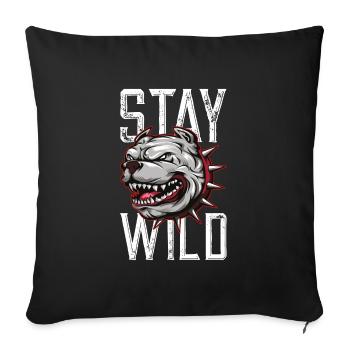 Dog Bulldog Wild - Sofa pillowcase 17,3'' x 17,3'' (45 x 45 cm) - black - Front