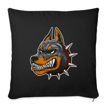 Chien doberman - Housse de coussin décorative 45 x 45 cm - noir - Devant