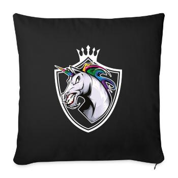 Unicorn head coat of arms - Sofa pillowcase 17,3'' x 17,3'' (45 x 45 cm) - black - Front