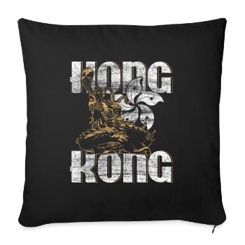 Hong Kong gift idea - Sofa pillowcase 17,3'' x 17,3'' (45 x 45 cm) - black - Front
