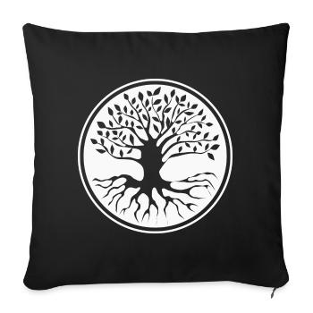 Arbre de vie - Arbre de vie - Housse de coussin décorative 45 x 45 cm - noir - Devant
