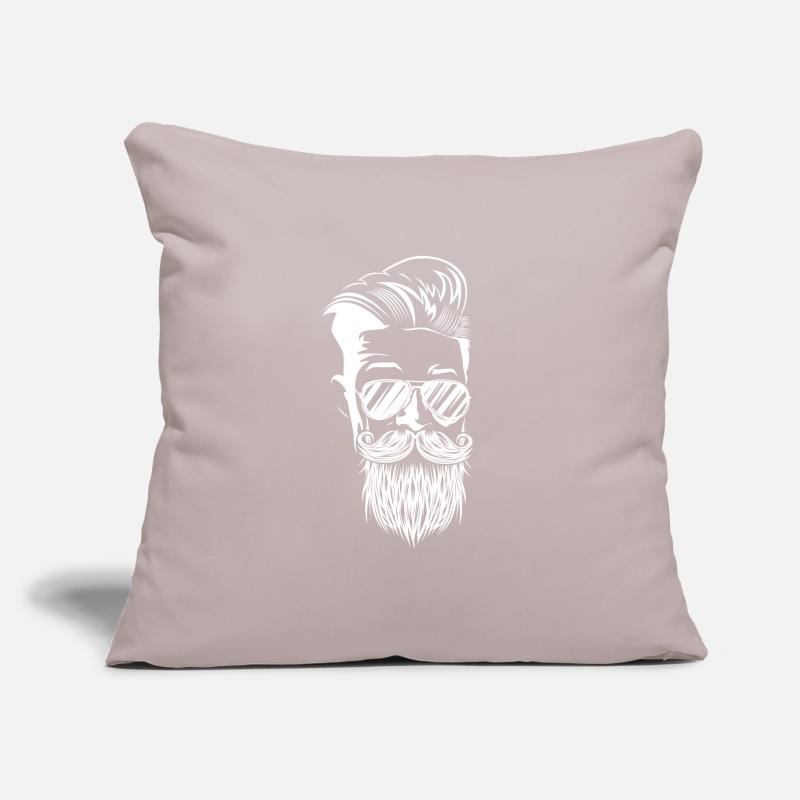 hipster bart vollbart kopf Sofakissenbezug 45 x 45 cm