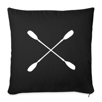 Crossed kayak and canoe paddles for hobby paddlers - Sofa pillowcase 17,3'' x 17,3'' (45 x 45 cm) - black - Front