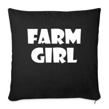 Farm Girl for women farmers on the farm - Sofa pillowcase 17,3'' x 17,3'' (45 x 45 cm) - black - Front