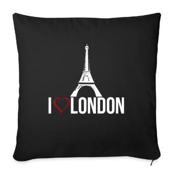 i love london - Sofa pillowcase 17,3'' x 17,3'' (45 x 45 cm) - black - Front