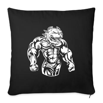 Bulldog muscles power - Housse de coussin décorative 45 x 45 cm - noir - Devant