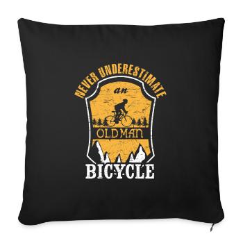 Never Underestimate A Bicycle - Sofa pillowcase 17,3'' x 17,3'' (45 x 45 cm) - black - Front