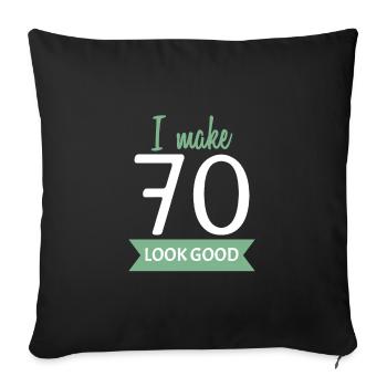 70th birthday saying - Sofa pillowcase 17,3'' x 17,3'' (45 x 45 cm) - black - Front