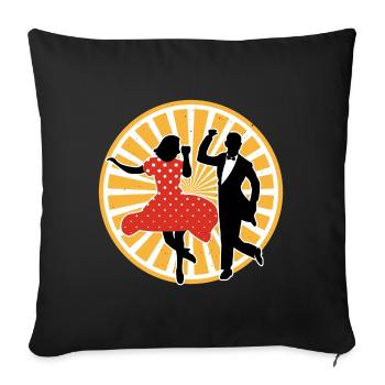 Lindy Hop | Danse swing | Idée cadeau - Housse de coussin décorative 45 x 45 cm - noir - Devant