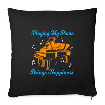 Pianiste - Housse de coussin décorative 45 x 45 cm - noir - Devant