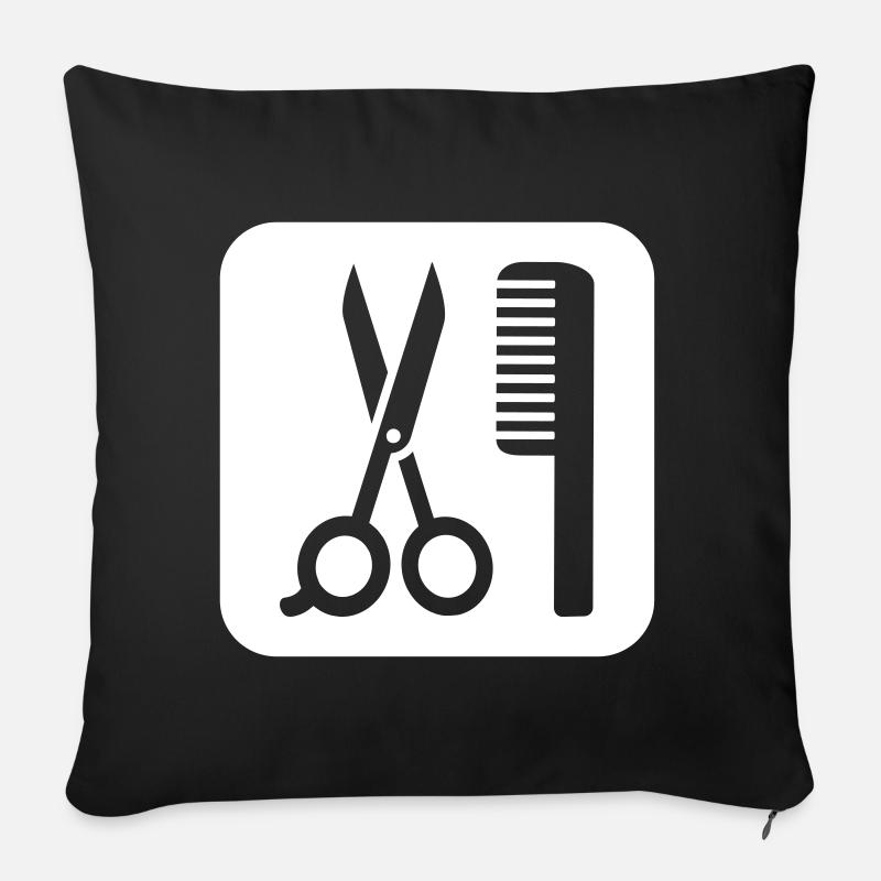 Friseur - Sofakissenbezug 45 x 45 cm - Schwarz