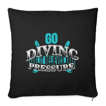 Cadeau de sports nautiques de plongeur - Housse de coussin décorative 45 x 45 cm - noir - Devant