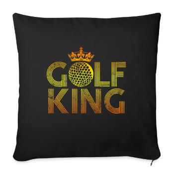 Golf King Spruch Krone - Sofakissenbezug 45 x 45 cm - Schwarz - Vorne