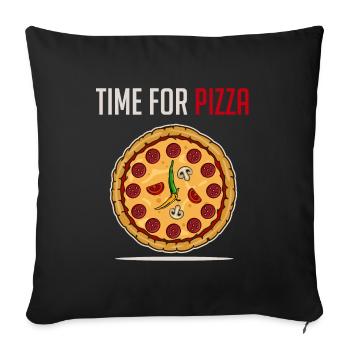 Order pizza pizzeria salami italian food - Sofa pillowcase 17,3'' x 17,3'' (45 x 45 cm) - black - Front