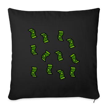 Rain of money banknotes gift - Sofa pillowcase 17,3'' x 17,3'' (45 x 45 cm) - black - Front