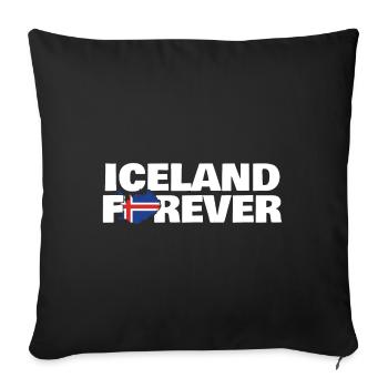 Islande - Housse de coussin décorative 45 x 45 cm - noir - Devant