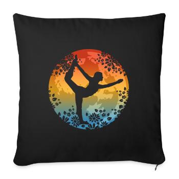 Yoga Pilates - Housse de coussin décorative 45 x 45 cm - noir - Devant