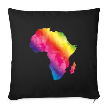 africa colorful - Sofa pillowcase 17,3'' x 17,3'' (45 x 45 cm) - black - Front