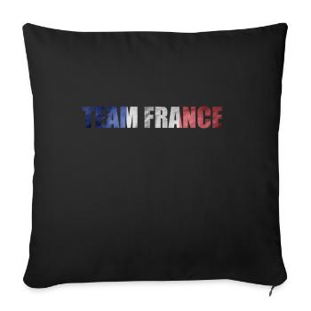 Team Frankreich - Sofakissenbezug 45 x 45 cm - Schwarz - Vorne