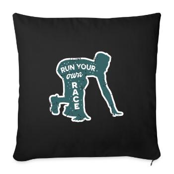 Motivation du coureur - Housse de coussin décorative 45 x 45 cm - noir - Devant