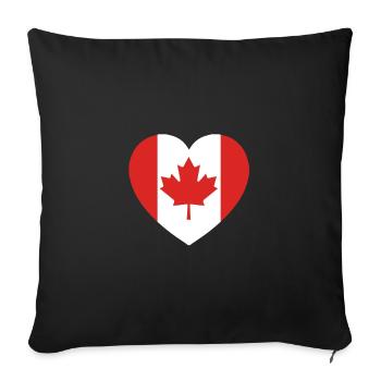 Un cœur pour le Canada - Housse de coussin décorative 45 x 45 cm - noir - Devant