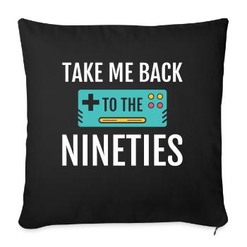 90s Party Disco Retro Revival Festival - Sofa pillowcase 17,3'' x 17,3'' (45 x 45 cm) - black - Front
