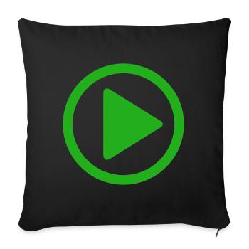 Jouez! Anniversaire, images drôles, cinéma, amusement - Housse de coussin décorative 45 x 45 cm - noir - Devant
