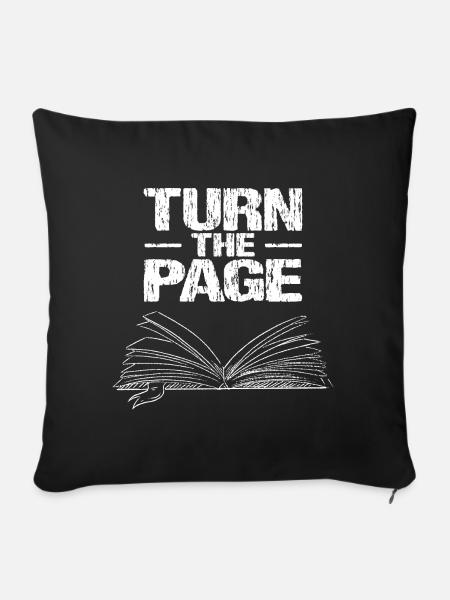 Turn the Page - Sofakissenbezug 45 x 45 cm - Schwarz
