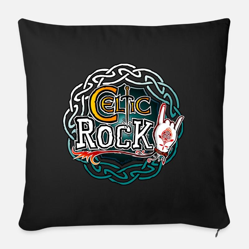 Keltischer Rock - Sofakissenbezug 45 x 45 cm - Schwarz