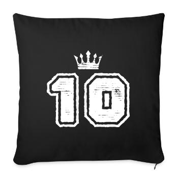 10 couronne numéro - Housse de coussin décorative 45 x 45 cm - noir - Devant