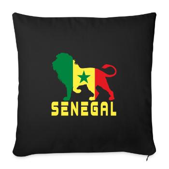 Lion du Sénégal - Housse de coussin décorative 45 x 45 cm - noir - Devant