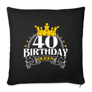 40e anniversaire cadeau femme - Housse de coussin décorative 45 x 45 cm - noir - Devant