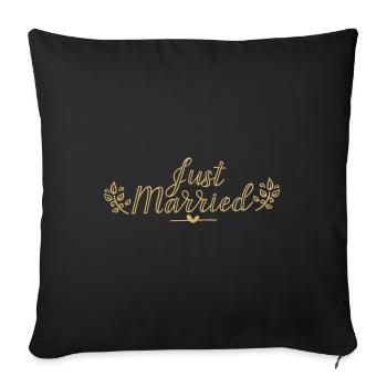 Just Married Wedding Wife Married Gift - Sofa pillowcase 17,3'' x 17,3'' (45 x 45 cm) - black - Front