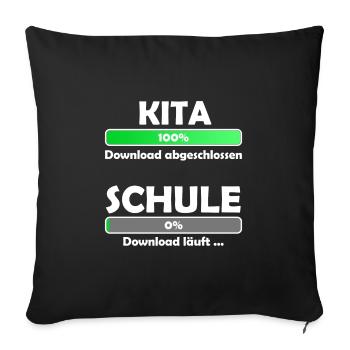 Schule loading - Schulbeginn - Einschulung - Sofakissenbezug 45 x 45 cm - Schwarz - Vorne