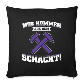 Aue Erzgebirge Fußball - Sofakissenbezug 45 x 45 cm - Schwarz - Vorne