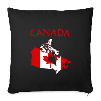 canada de la collection "pays" - Housse de coussin décorative 45 x 45 cm - noir - Devant