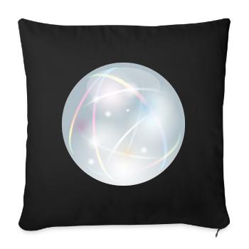 Crystal ball with delicate light reflections in pastel - Sofa pillowcase 17,3'' x 17,3'' (45 x 45 cm) - black - Front