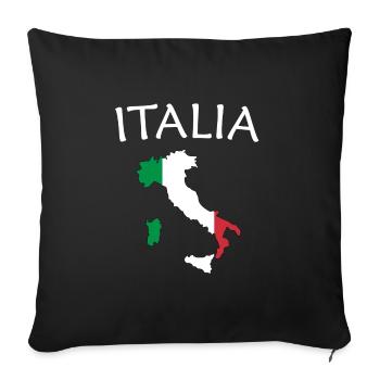 Italia from the "country" collection - Sofa pillowcase 17,3'' x 17,3'' (45 x 45 cm) - black - Front